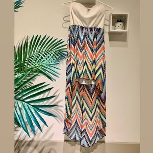 Strapless colorful dress